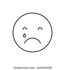 Crying, emotions icon. Simple line, outline vector expression of mood icons for ui and ux, website or mobile application