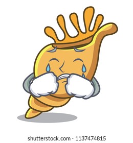 Crying exotic shell mascot cartoon