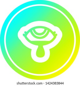 icono circular de ojos llorando con acabado gradiente fresco