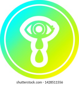 weinende kreisförmige Symbol mit kalter Farbverlauf-Finish