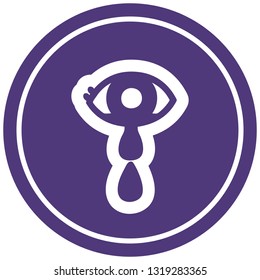 crying eye circular icon symbol