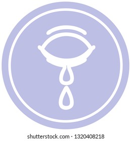 crying eye circular icon symbol
