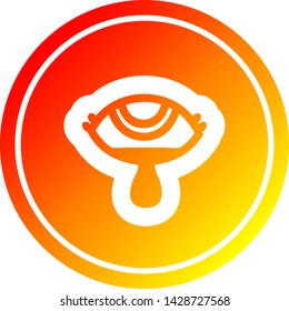 crying eye circular icon with warm gradient finish
