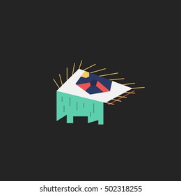 Crying eye concept. tears coming out of eye art. vector illustration.