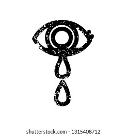 crying eye distressed icon symbol