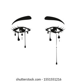 Crying Eye - Human Eye Crying Have Tear Drop.