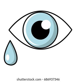 Crying eye icon. Cartoon illustration of crying eye vector icon for web design