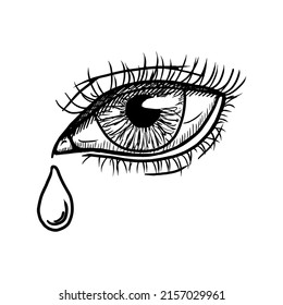 Crying Eye Vector Illustration Isolated On Stock Vector (Royalty Free ...