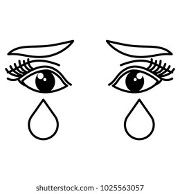 crying eyes face icon