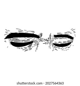 crying eyes hand drawn vector illustration
