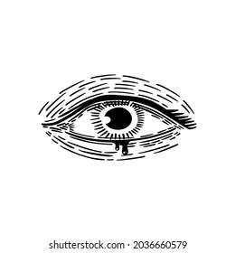 Crying Eyes Hand Drawn Vector Illustration