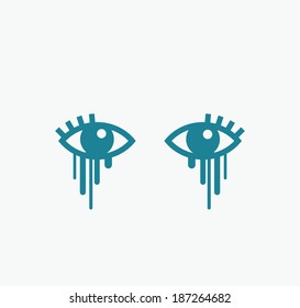Crying eyes - vector illustration
