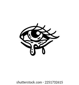 crying eyes vector illustration concept