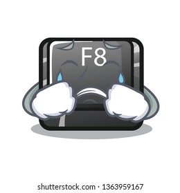 Crying f8 button installed on computer mascot