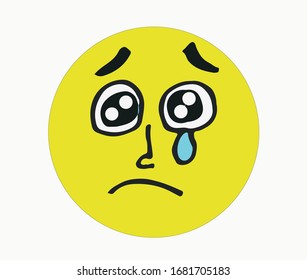 crying face emoji. this is a vector
