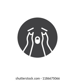 Crying face emoji vector icon. filled flat sign for mobile concept and web design. Emoticon crying simple solid icon. Symbol, logo illustration. Pixel perfect vector graphics