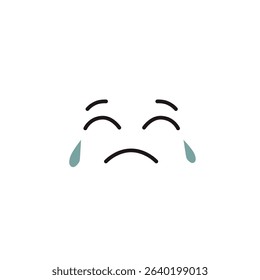 Crying Face Emoji, vector illustration 