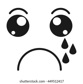 crying face emoticon isolated icon design, vector illustration  graphic 