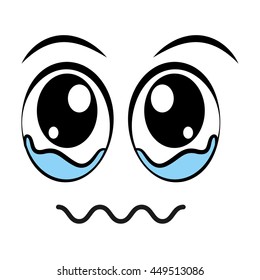 crying face emoticon isolated icon design, vector illustration  graphic 