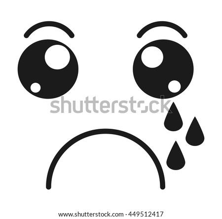 crying face emoticon isolated icon design, vector illustration  graphic 