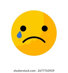Emoticono de cara llorosa con lágrima