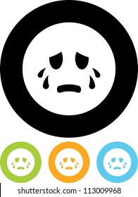 Crying Face Emoticon - Vector icon isolated