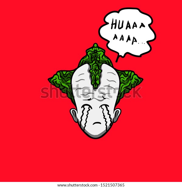 Crying Face Evil Clown Expression Balloon Stock Vector Royalty Free