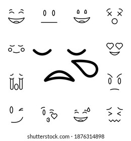 Crying, face flat vector icon in emotions pack