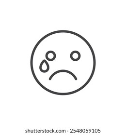 Crying face icon Logo symbol outline set