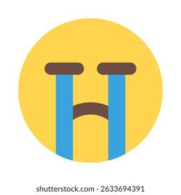 Ilustração da face de choro para sites de aplicativos e conteúdo digital