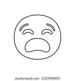 rosto de choro boca triste aberta piscina de choro desesperado de lágrimas símbolo emoji ícone ícone vetor ilustração isolado plano