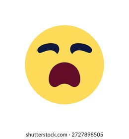 rosto de choro boca triste aberta piscina de choro desesperado de lágrimas símbolo emoji ícone ícone vetor ilustração isolado plano