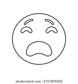 rosto de choro boca triste aberta piscina de choro desesperado de lágrimas símbolo emoji ícone ícone vetor ilustração isolado plano