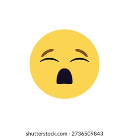 crying face sad mouth open desperate cry pool of tears emoji symbol sign icon vector illustration isolated flat	