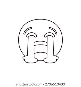 crying face sad mouth open desperate cry pool of tears emoji symbol sign icon vector illustration isolated flat	