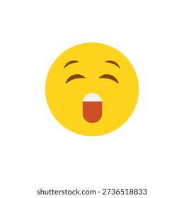 crying face sad mouth open desperate cry pool of tears emoji symbol sign icon vector illustration isolated flat	