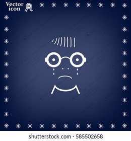 crying face sign icon