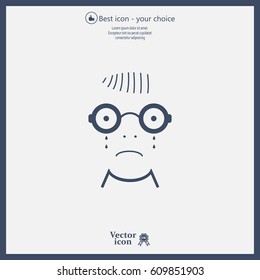 crying face sign icon