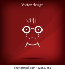 crying face sign icon