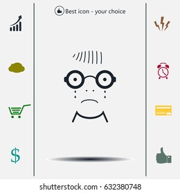 crying face sign icon