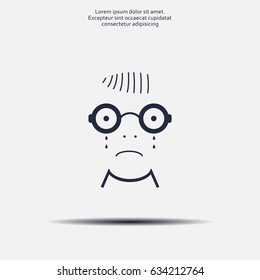 crying face sign icon