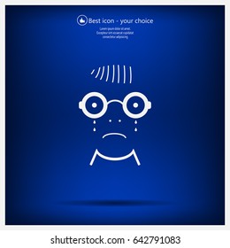 crying face sign icon