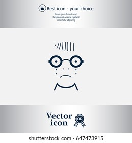 crying face sign icon