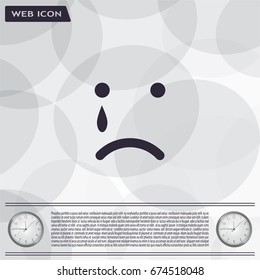Crying face sign icon, vector illustration. Flat design style
