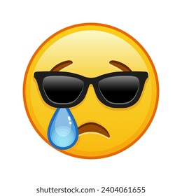 Crying face with sunglasses Large size of yellow emoji smile