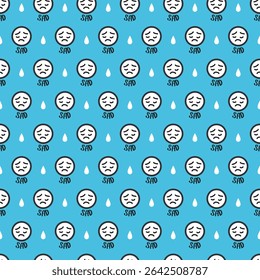 The Crying Face Tearful Emotion Character Pattern can be use for background, template, and apparel design