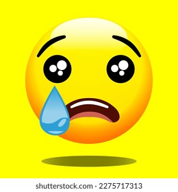 Crying face vector flat icon. Isolated crying face emoji illustration