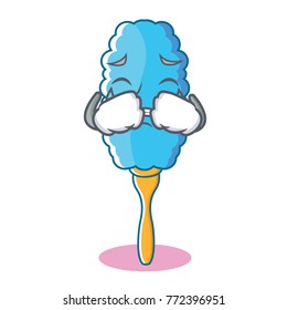 Crying feather duster character cartoon