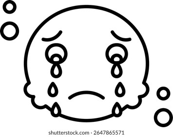 Crying Filled Style Icon Design