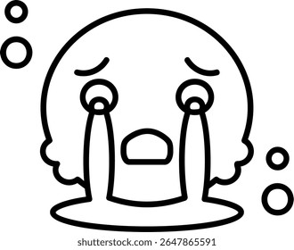 Crying Filled Style Icon Design